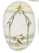 Painted Nativity Art Rock