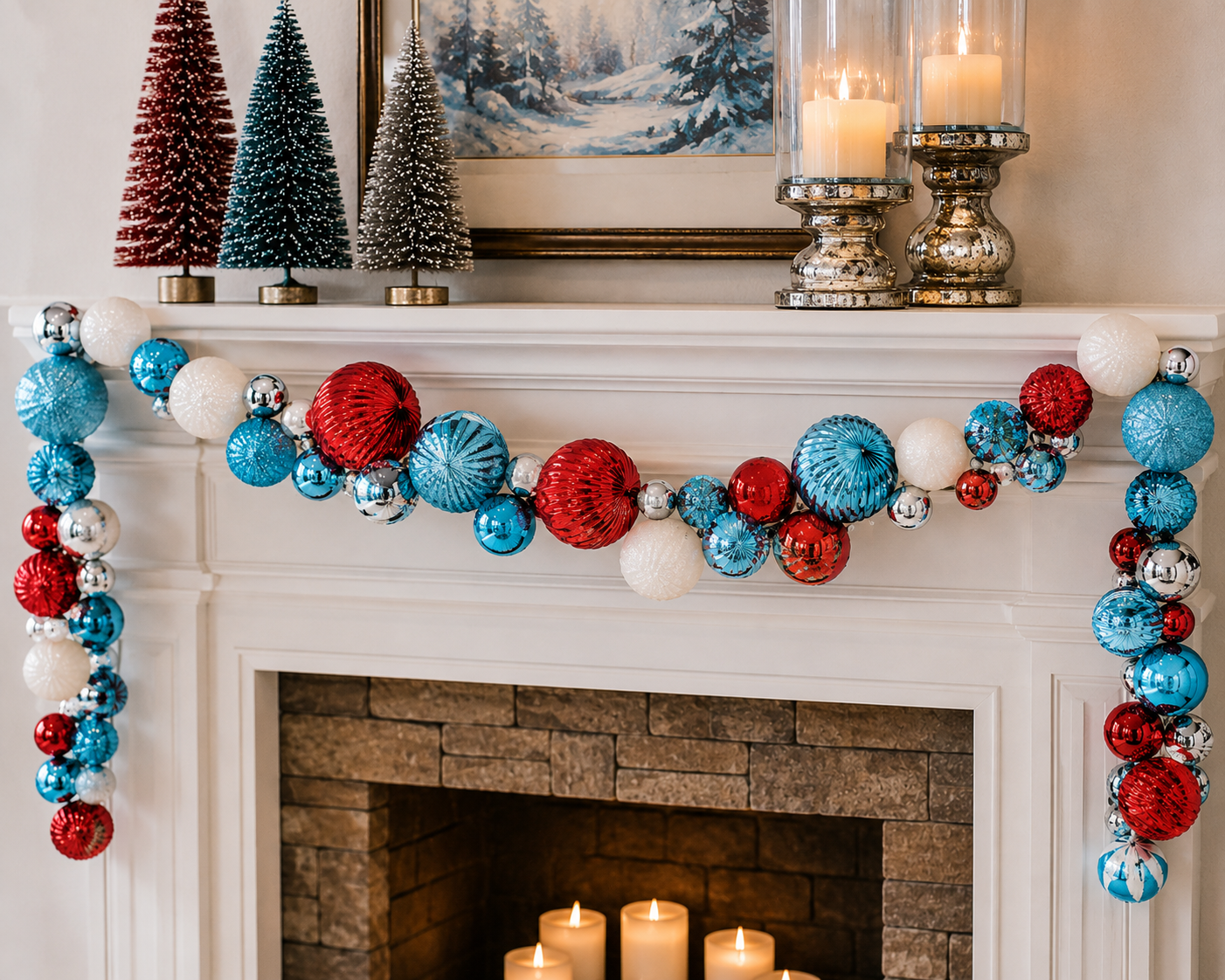 4' Merry Multicolor Ball Garland