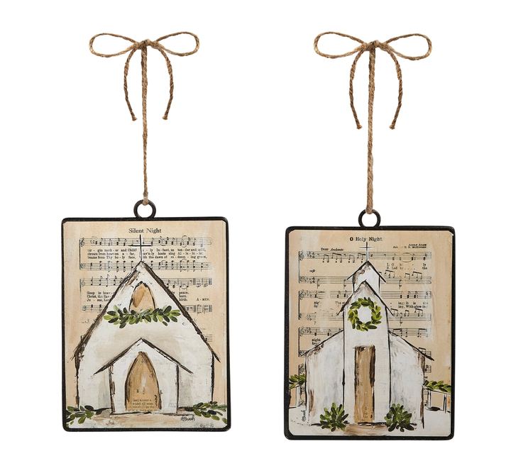6" Church Sheet Music Ornament (2-Styles)