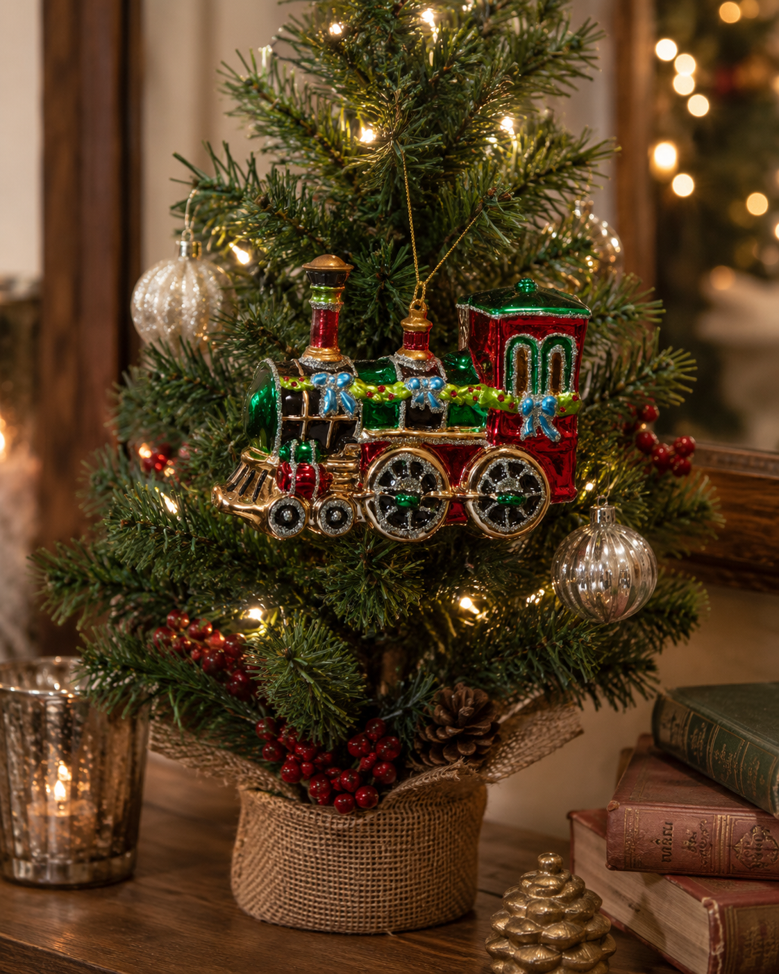 5.5" Glass Train Ornament
