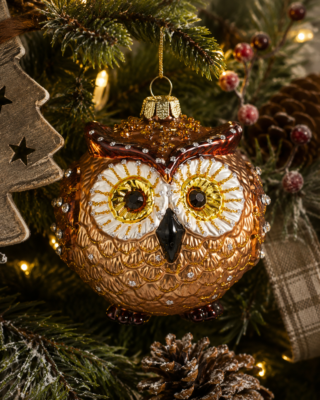 3.5" Jeweled Owl Ornament (2-Styles)