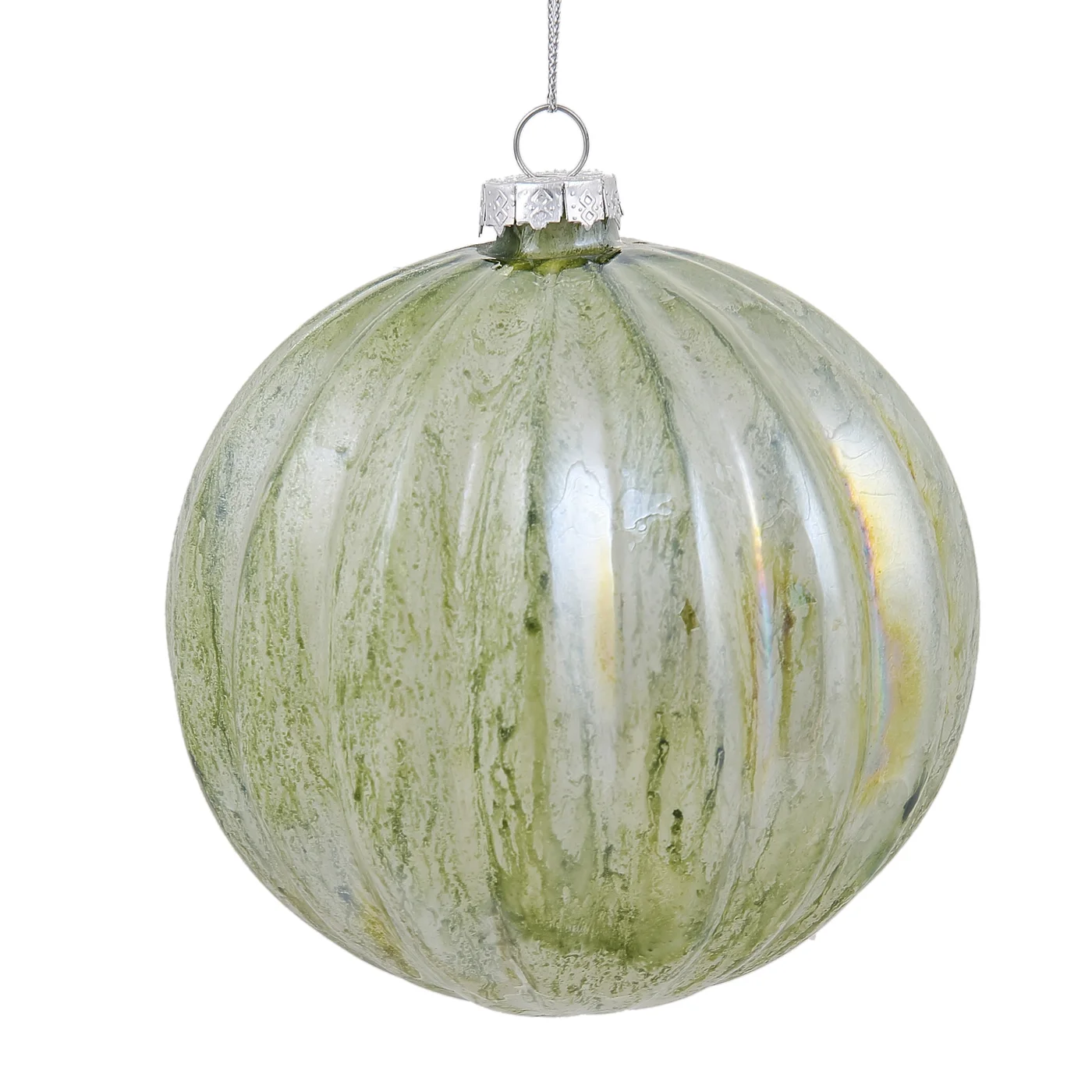 120 MM Fluted Glass Ball Ornament