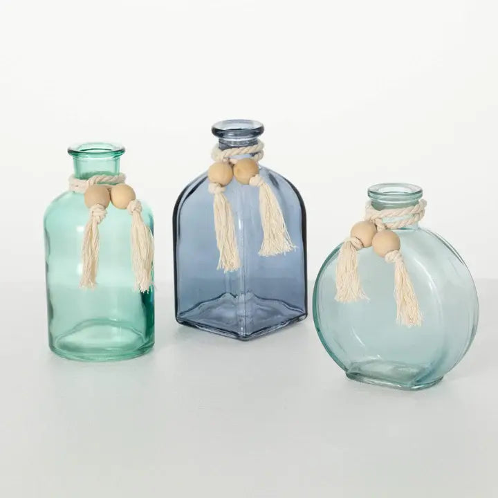 Glass Vase With Rope Tassel