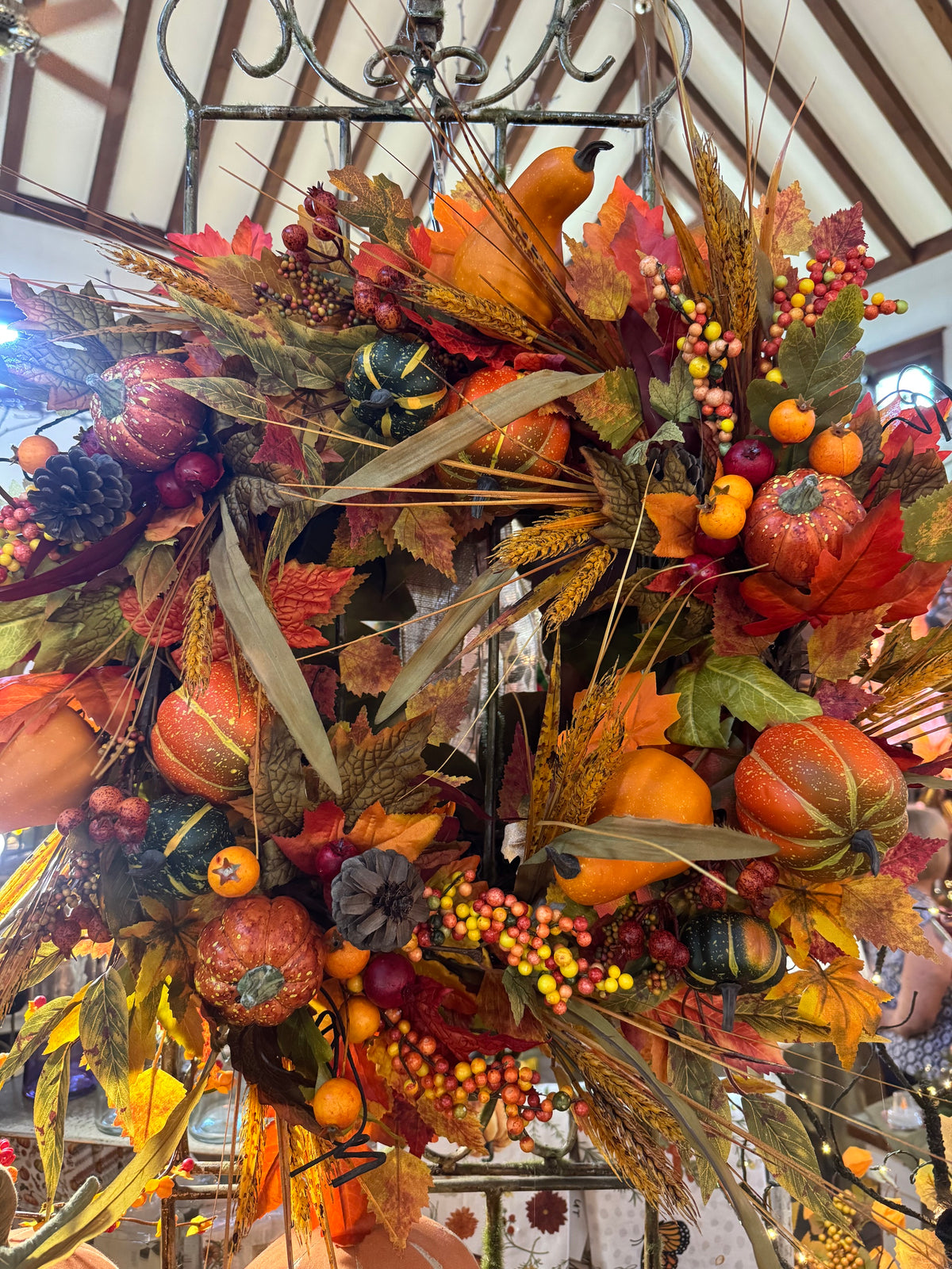 Custom Harvest Gathered Wreath