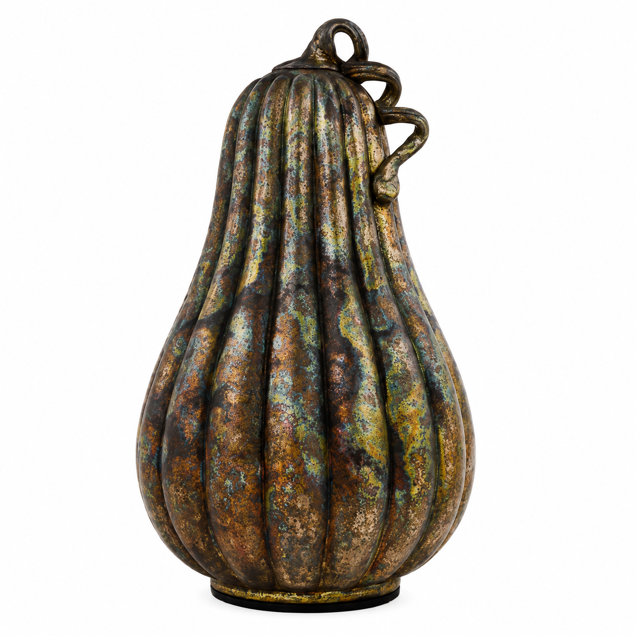 Autumn Glass Pumpkin with Curly Stem