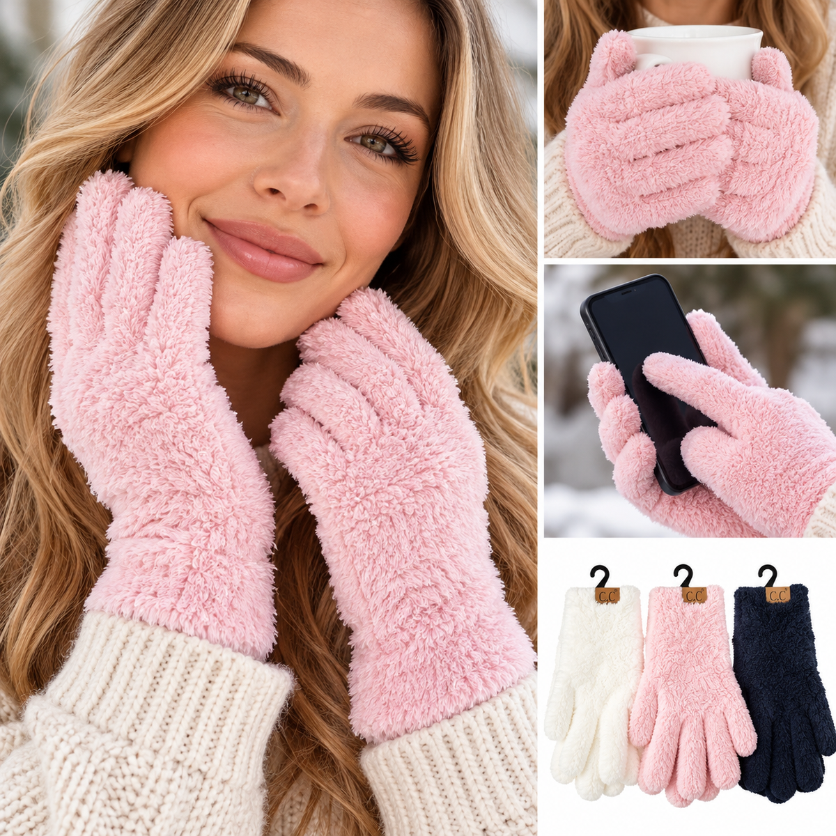 Plush Terry Chenille Gloves (3-Colors)
