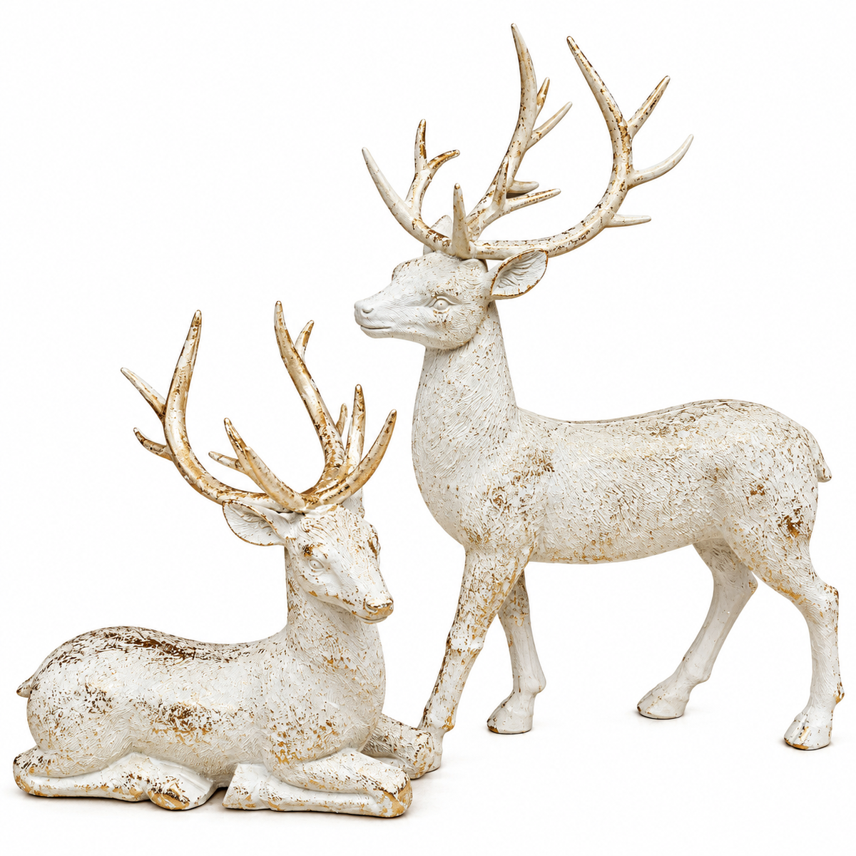 Set of 2 Gold Washed Small Deer