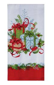 Christmas Morning Gifts & Greenery Towel