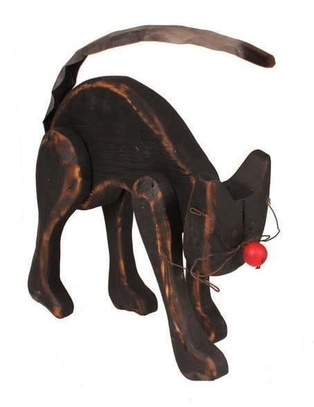 Wooden & Tin Black Cat