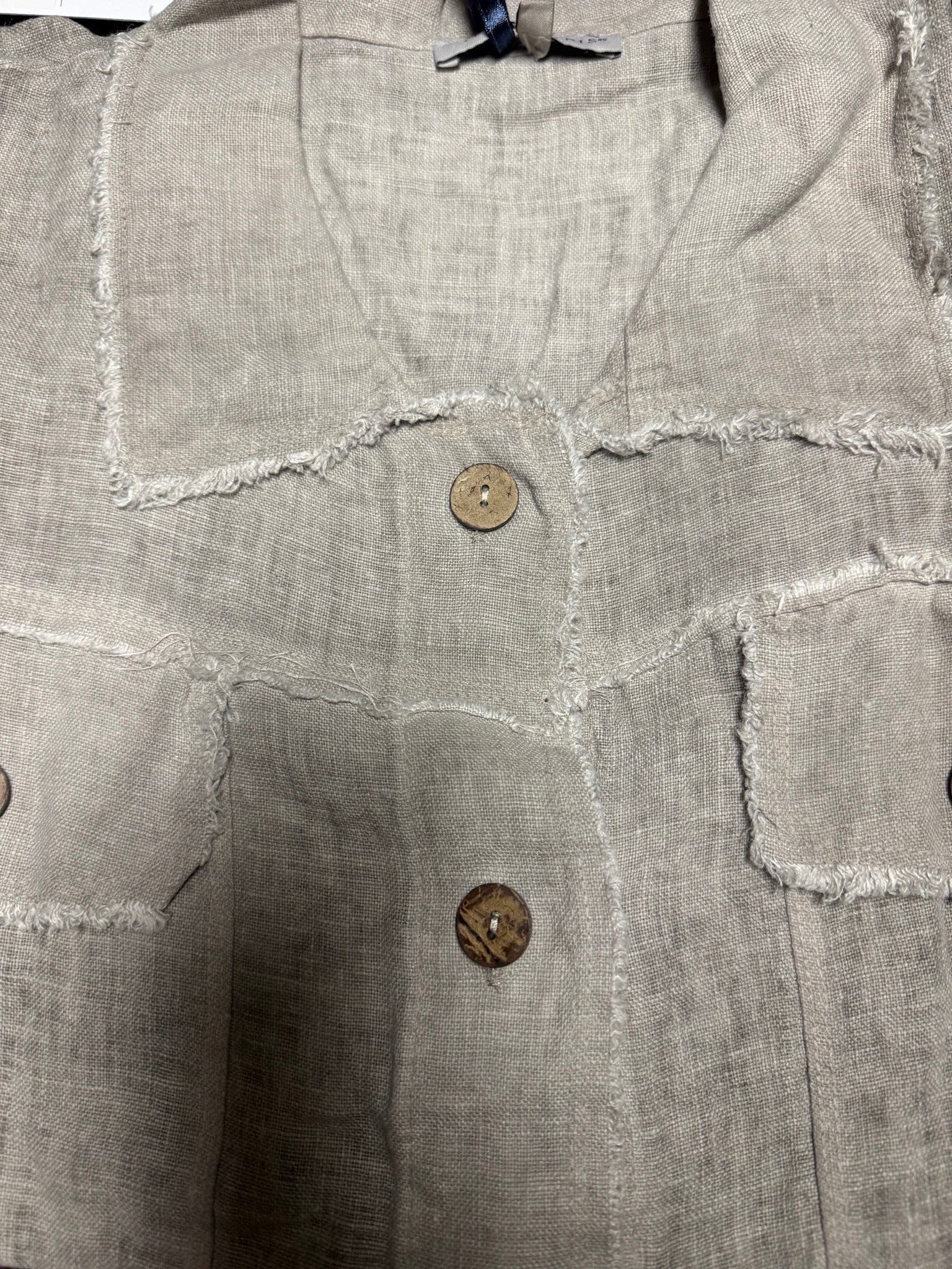 Frayed Edge Linen Jacket By: Tempo Paris (3-Colors)