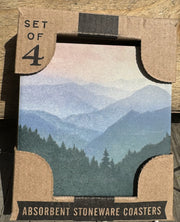 Set of 4 Watercolor Mountain Coasters
