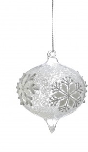 Glass Frosted Snowflake Ornament (2-Styles)