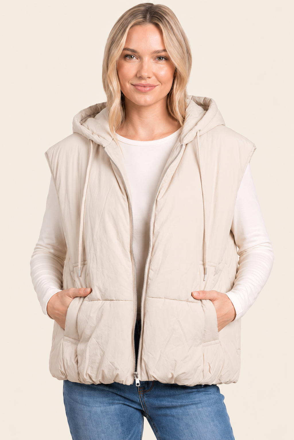 Hooded Lined Puffer Vest by: Staccato (3 Colors)