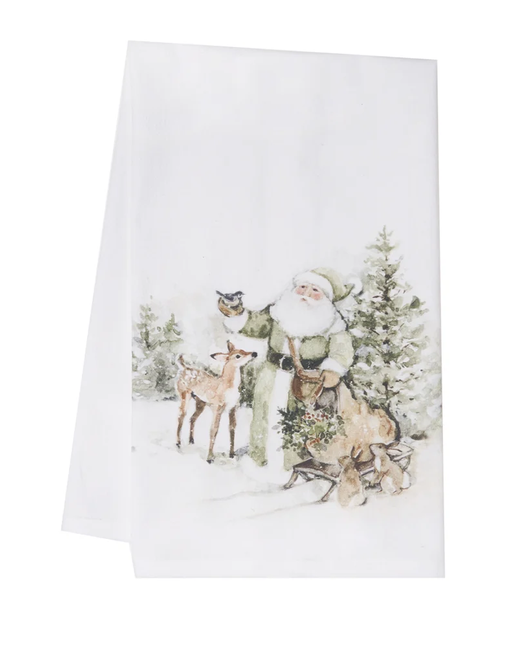 Woodland Santa & Animals Towel