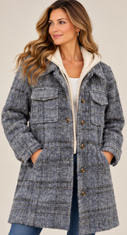 Blue Ridge Heather Hooded Coat By: Mystree