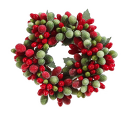 3.5" Beaded Berry Taper Candle Ring