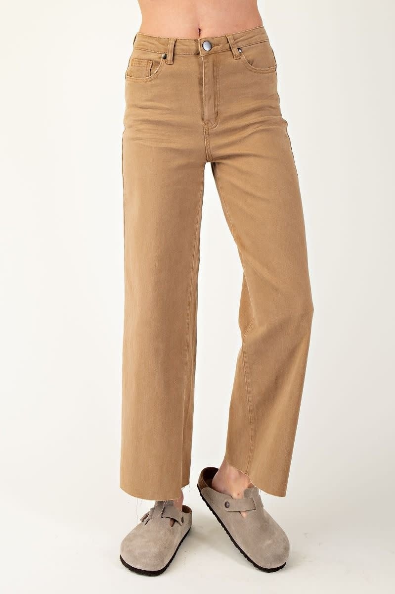 High Rise Twill Pant By: Easel (6-Colors)