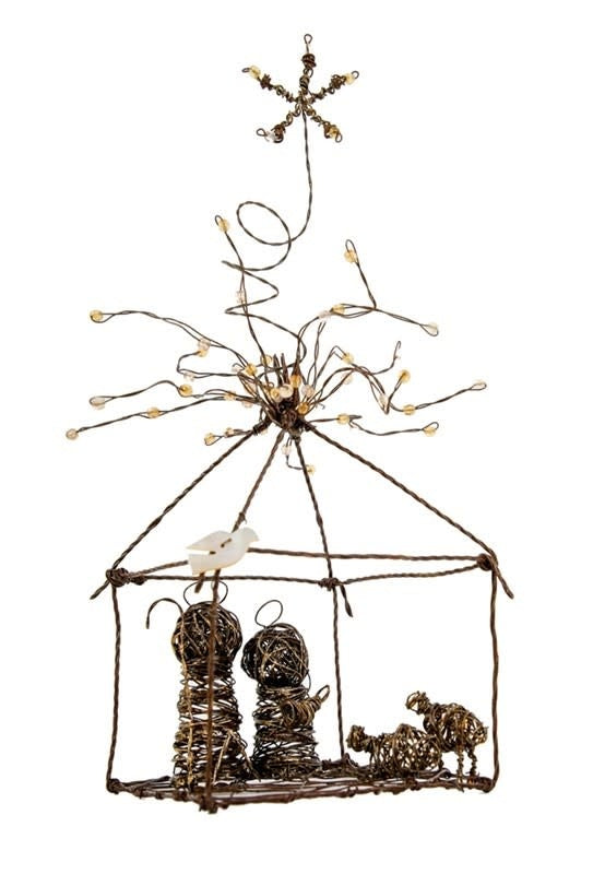 8" Vintage Metal Wire Nativity