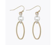 Textured Two Tone Drop Earrings
