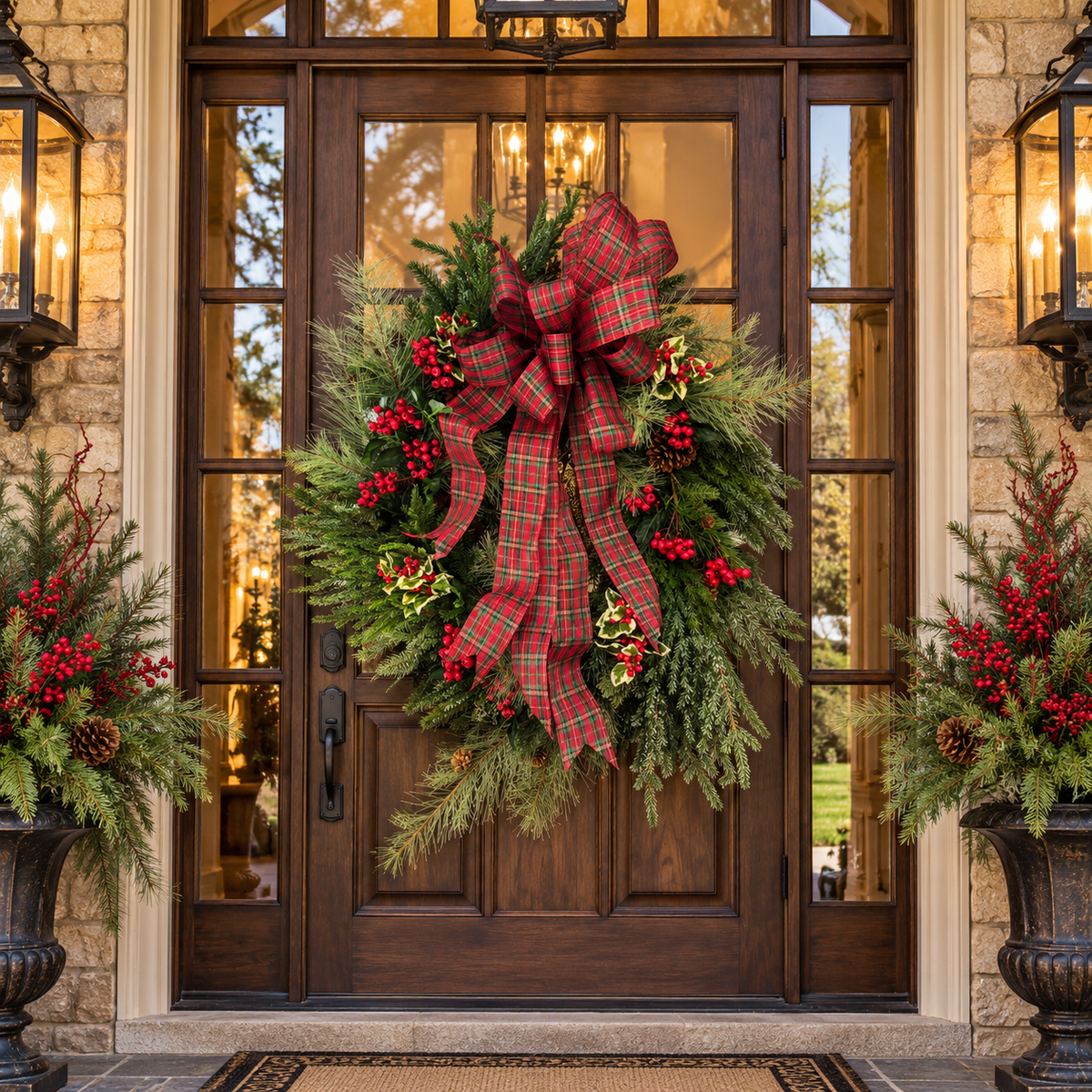 Custom Mixed Greenery Berry Wreath