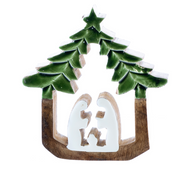 Wooden Enamel Tree Nativity