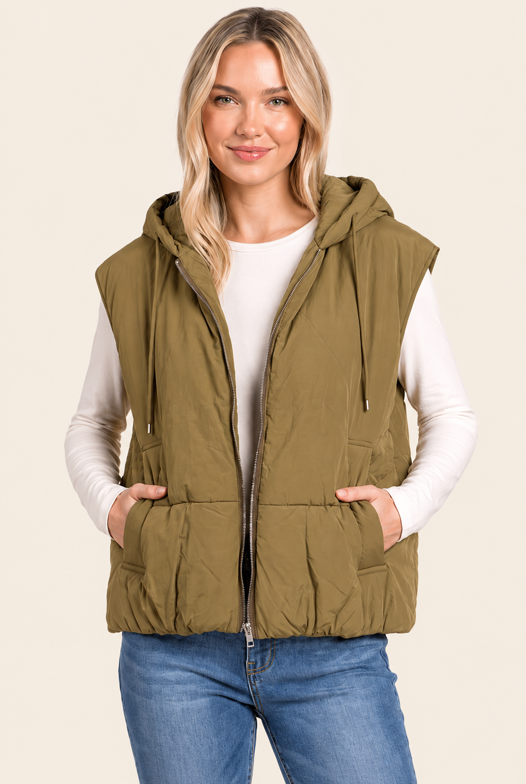 Hooded Lined Puffer Vest by: Staccato (3 Colors)