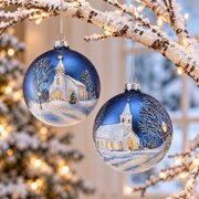 5" Glass Winter Church Ornament (2-Styles)