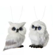 Mini Furry Snow Owl Ornament (2-Styles)