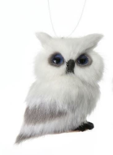 Mini Furry Snow Owl Ornament (2-Styles)