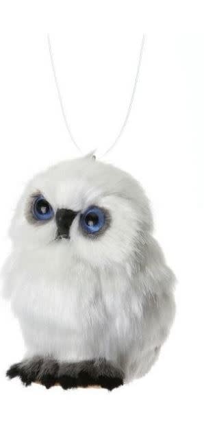 Mini Furry Snow Owl Ornament (2-Styles)