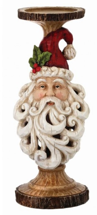 Scrolled Santa Candlestick (2 Sizes)