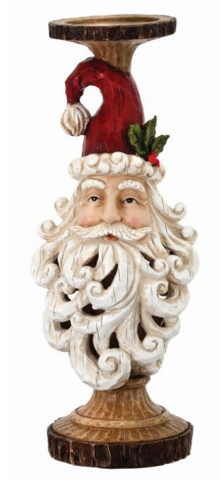 Scrolled Santa Candlestick (2 Sizes)