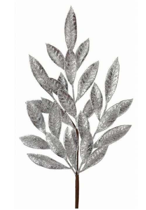 Antique Silver Bay Leaf Spray
