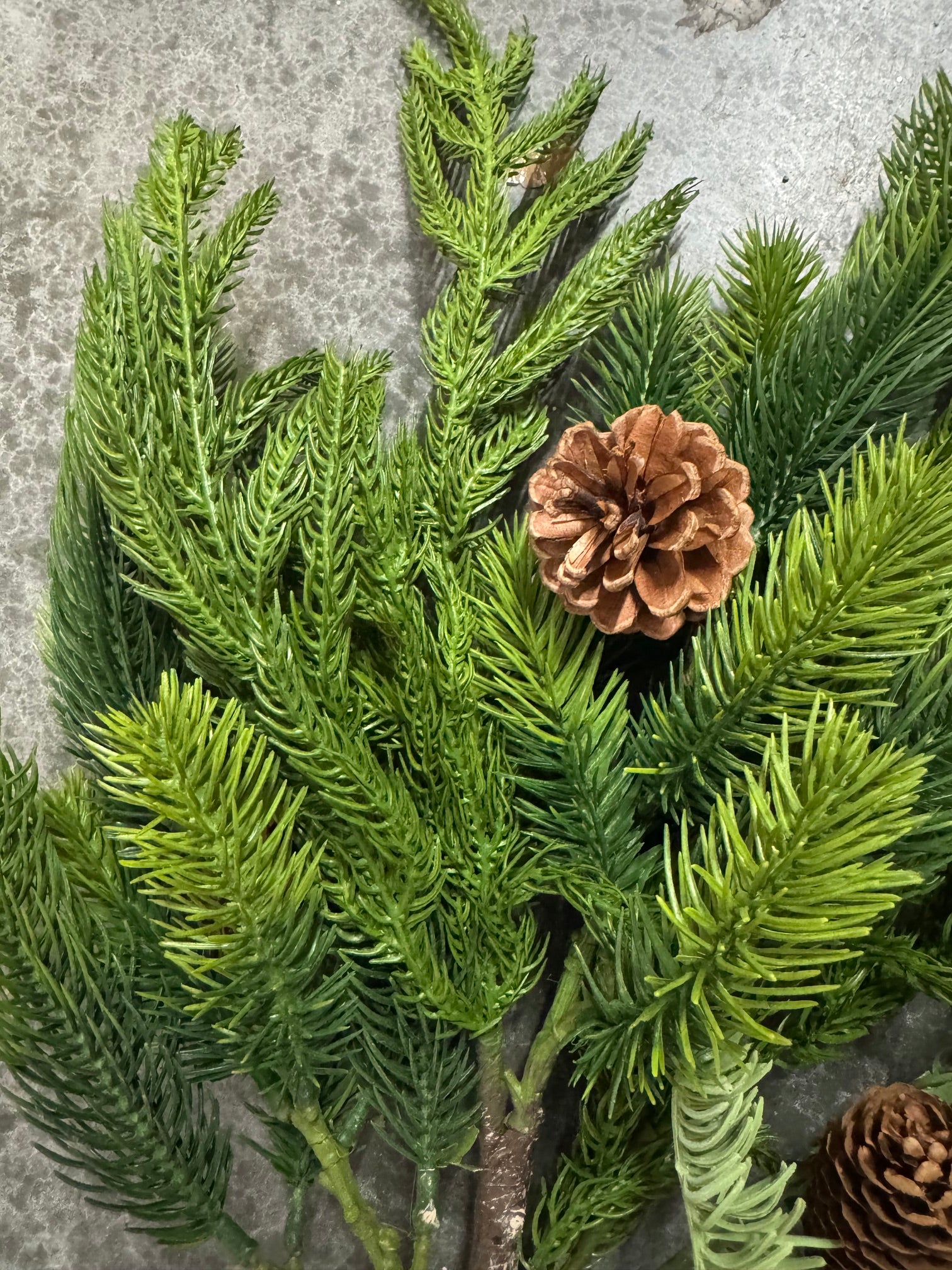 24" Real Touch Norfolk Spruce Juniper Spray