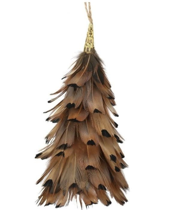 5" Natural Feather Tree Ornament