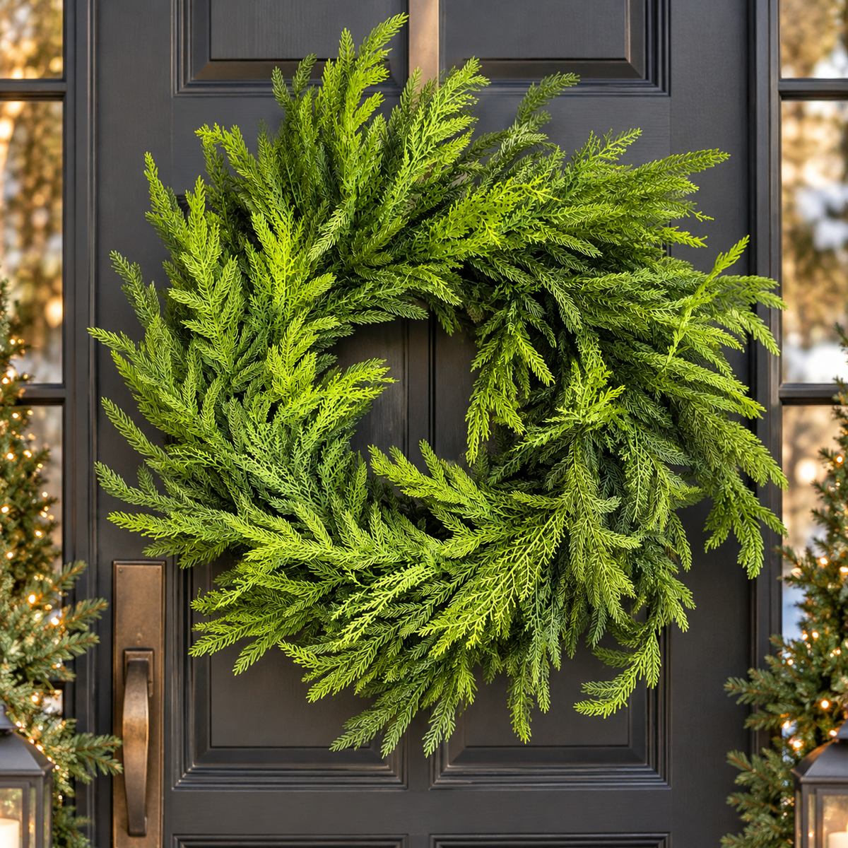 30" Real Touch Cedar Norfolk Pine Wreath