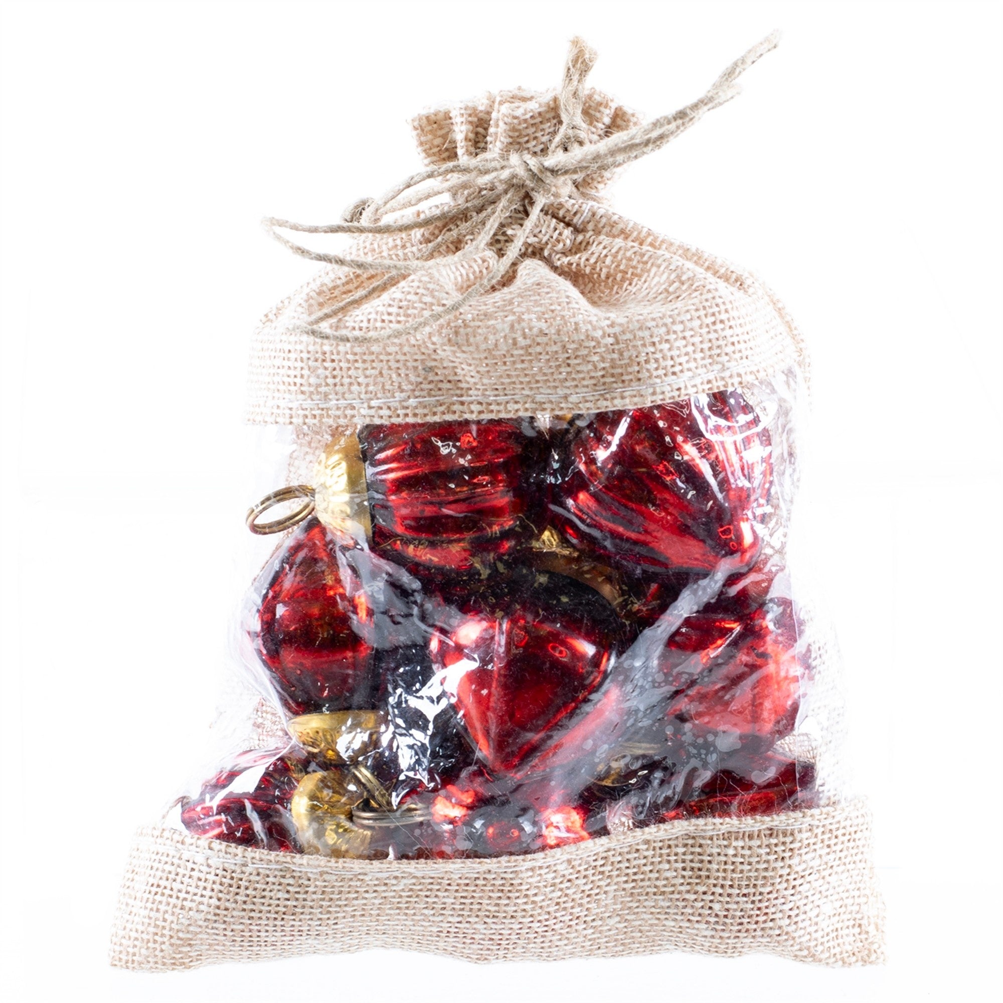 Bag of 12 Mini Red Glass Ornaments