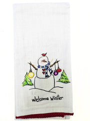 Welcome Winter Snowman Towel