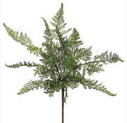 15" Leather Fern Bush