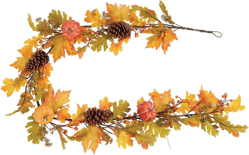6 ft Pinecone Pumpkin Berry Garland