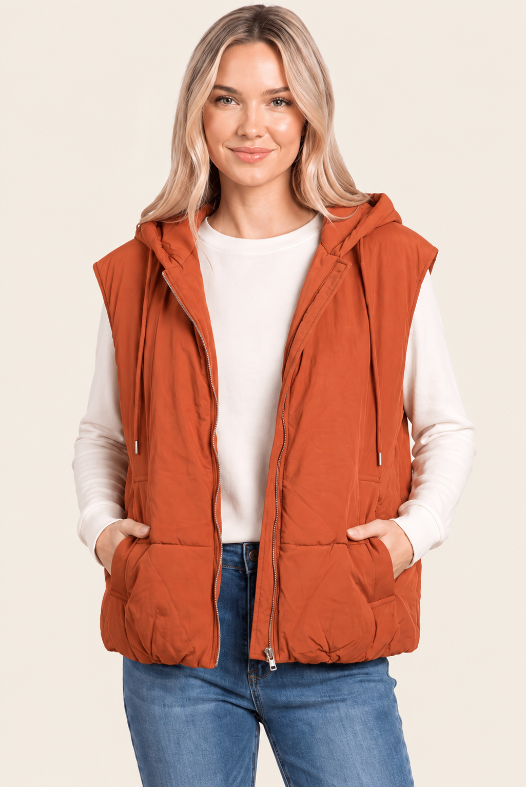 Hooded Lined Puffer Vest by: Staccato (3 Colors)
