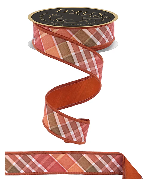 1.5" x 10 Yds Fall Plaid Wired Ribbon