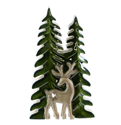 Wooden Evergreen Tree & Reindeer Puzzle