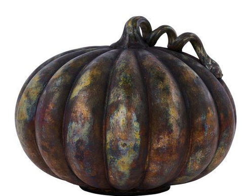 Autumn Glass Pumpkin with Curly Stem