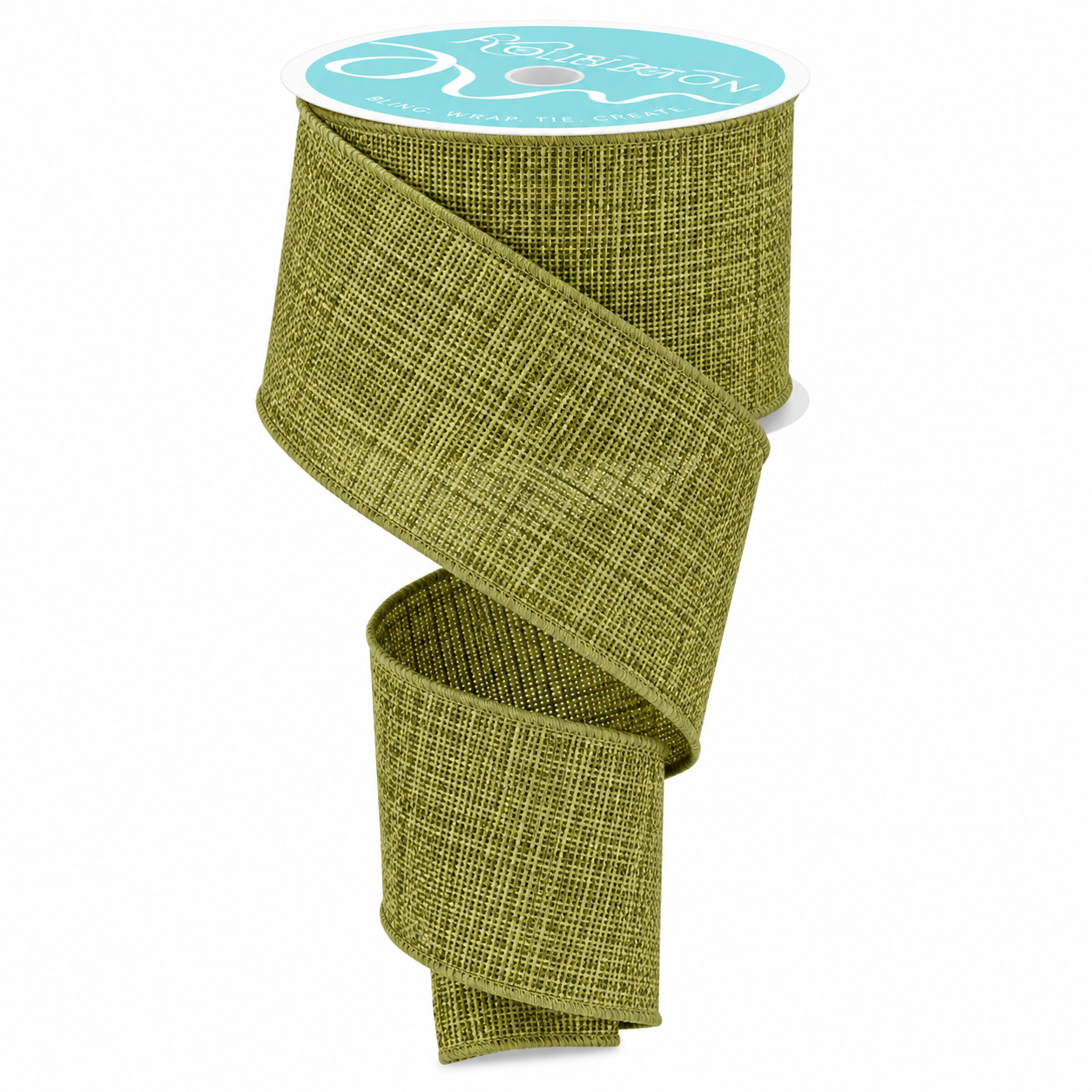 2.5" x 10 YDS Woven Green Wired Ribbon