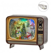 LED Vintage TV Winter Scene Snowglobe (2-Styles)