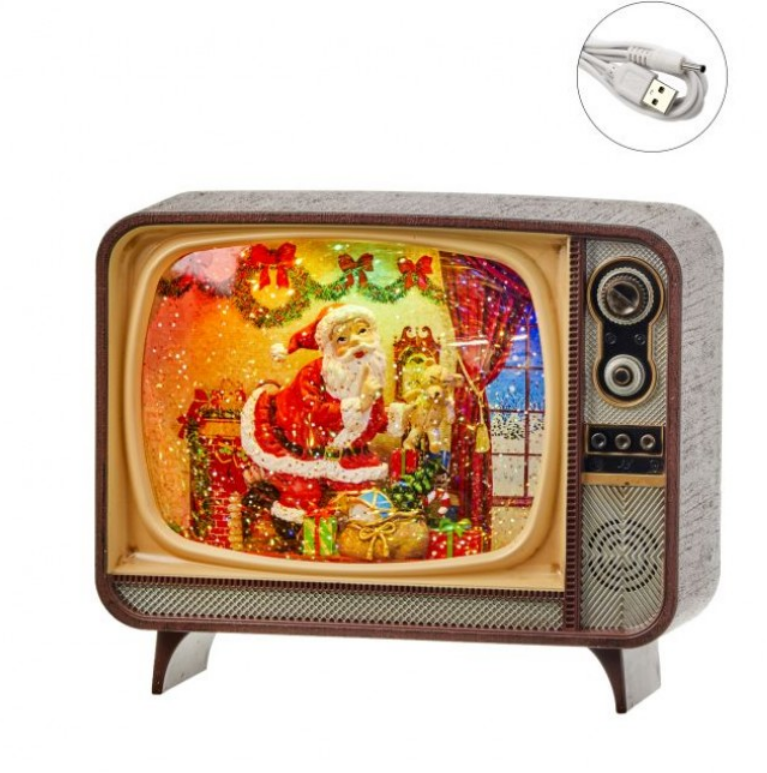 LED Vintage TV Winter Scene Snowglobe (2-Styles)
