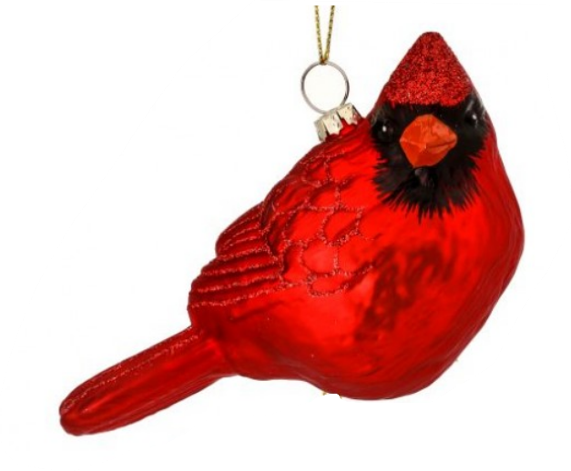 6" Glass Cardinal Ornament