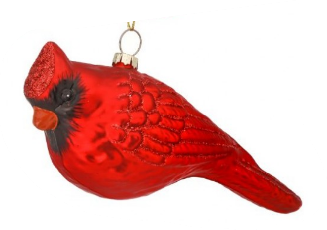 6" Glass Cardinal Ornament