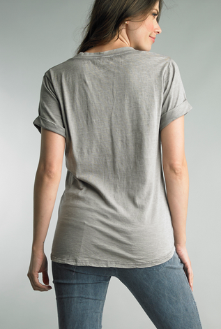 V-Neck Roll Sleeve Tee By: Tempo Paris (5-Colors)